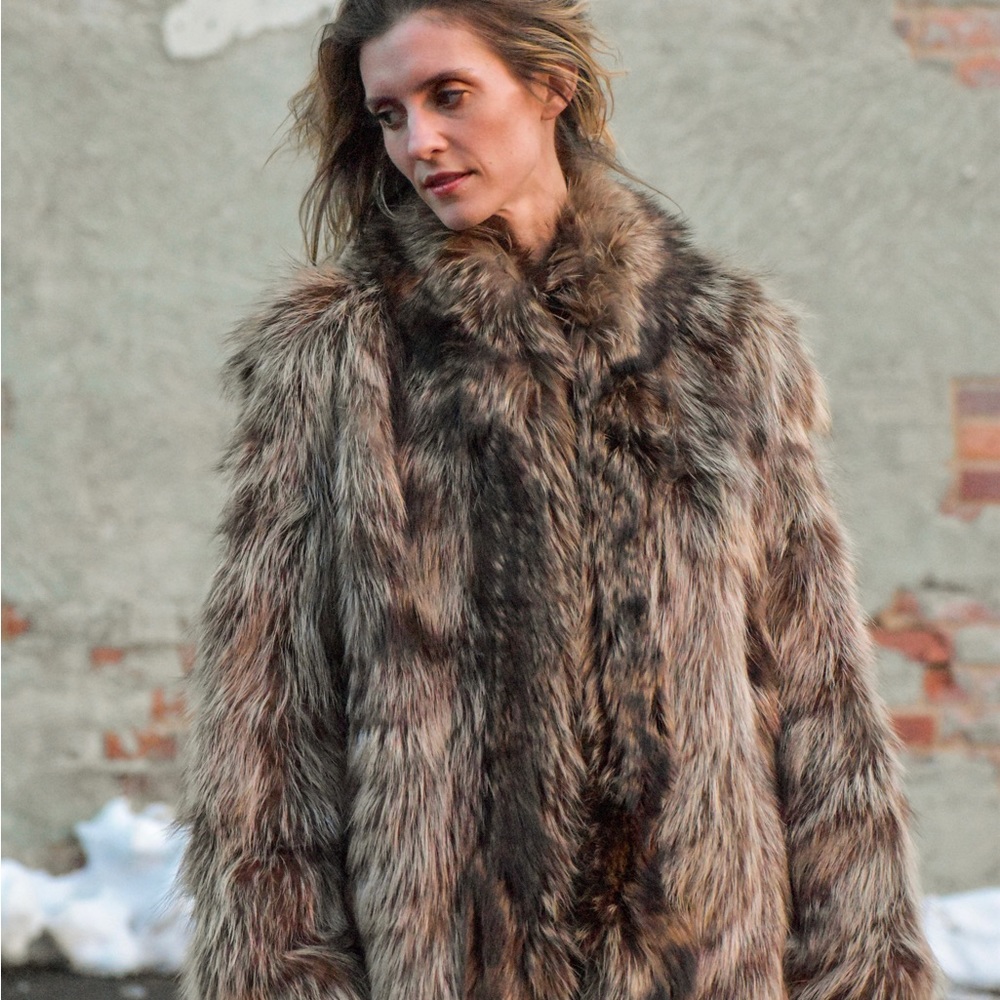 Real Fur Vintage Raccoon Coat